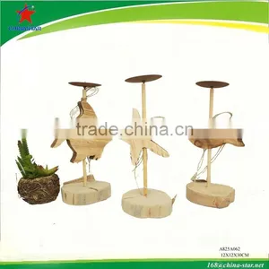 Decorative Sea Animal Candlestick Made of Wood thumbnail-1