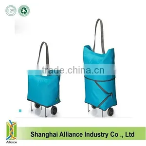 Foldable Collapsible Rolling Wheeled Shopping Market Trolley Cart thumbnail-1