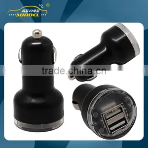 CE Approved Mini Dual USB Car Charger With LED Working Light thumbnail-1