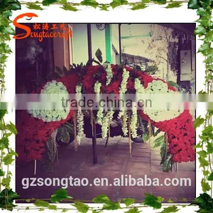 New Style Mixed Some Kinds of Fake Rose Arched Door , Artificial Flower Wreath for Wedding, Wholesale thumbnail-3