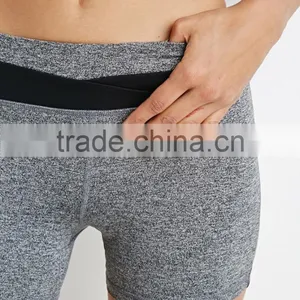 High Quality Women Fashion Gym Active Heathered Yoga Shorts Pants Wholesale Custom Manufacturer Clothing Shorts thumbnail-6
