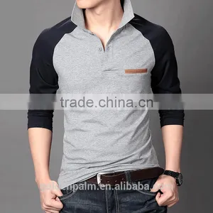 Two-tone Men Long Sleeve Polo Shirts Wholesale China thumbnail-1
