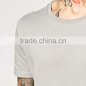 OEM Mens Gray Soft And Thin Plain Long Length T-shirts thumbnail-3