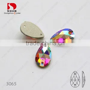 Polished Drop ab Sew on Rhinestones,flatback k5 Quality Sewing Crystal Stones thumbnail-1