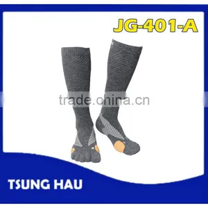Non-Slip Woolen Knee High Toe Socks thumbnail-1