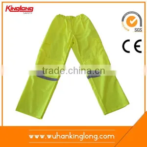 100%Polyester Hi-Vis Fluorescent Yellow Pants With Reflective Tape thumbnail-1