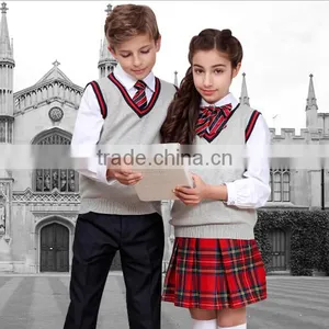 Normal Design High Quality Grey Sleeveless Vest Bulk School Uniforms thumbnail-3