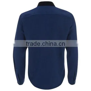 Hot Sale Economic Black Collar White Mens Dress Shirt thumbnail-3