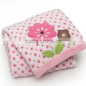 Trade Assurance Applique Velour Throw Custom Baby Swaddle Knitted Soft Cotton Blanket thumbnail-4