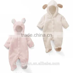 Cute Winter Warm Coral Fleece Baby Romper Cartoon Jumpsuit Overall Long Sleeve Baby Clothing Baby Carters Romper thumbnail-2