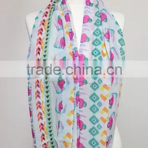 Pink Sloth Pattern Chiffon Infinity Scarf, Circle Scarf, Loop Scarf, Scarves, Shawls, Spring Fall Winter - Summer Fashion Christ thumbnail-4