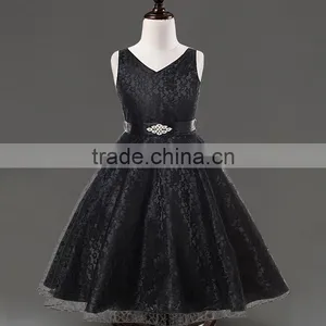 2015 New Stylish Kids Toddler Girls Princess Dress Sleeveless Polka Dots Bowknot Dress! 2 Color Top Quality Navy Blue White thumbnail-3