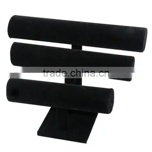 Custom Black Paper Velvet Bangle Watch Bracelet Jewelry Display Stand thumbnail-2