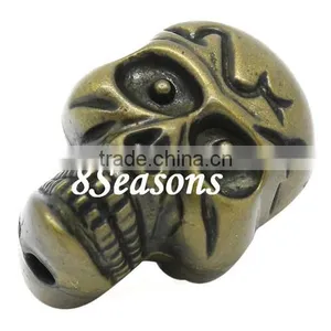 Antique Bronze Halloween Skull Acrylic Spacer Beads 23x17mm thumbnail-1