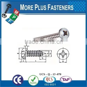 Made in Taiwan Cross Recessed Pan Head Self Tapping Screw DIN 7981 Pozi Drive or Phillips Drive Steel or Stainless Steel thumbnail-6