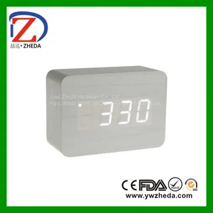 Cheap Promotion Luminous Digital Square Wooden Clock thumbnail-1