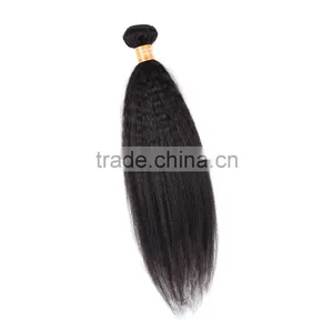 New Style Natural Colored Top Quality Indian Kinky Straight Yaki Hair Weave thumbnail-3