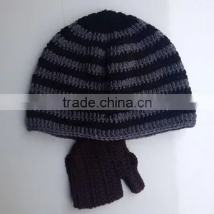 100% Acrylic Funny Knitted Men's Winter Ski Face Mask Beard Beanie Hat thumbnail-3
