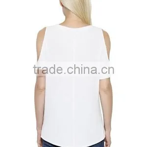 Women Fashion Clothing Off-Shoulder Blank T-Shirts,High Quality Cotton Short Sleeve Plain T-shirts for Women thumbnail-4