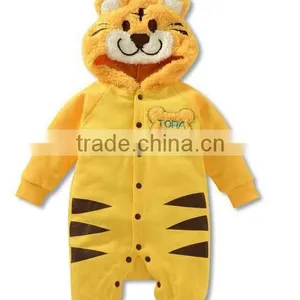 New Design Cartoon Tiger Hooded Babysuits thumbnail-3