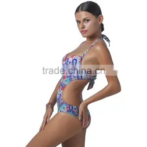 Wholesale Mature Women High Cut One Piece Swimsuit thumbnail-3