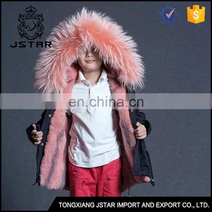 Winter Best Warm 100% Cotton Kids Fur Hood Parka Jacket thumbnail-3