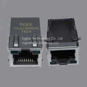 J3011G21DNL YKJU-2009NL 10/100 Base-T, AutoMDIX SMT Rj45 Connector With Integrated Magnetics thumbnail-1