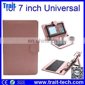7 Inch Tablet PC Crystal Texture PU Leather Keyboard Case With Holder and Micro USB Cable,7 Inch Keyboard Case for Android Table thumbnail-1