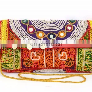 Afghan Clutch Bag-Bohemian Banjara Ethnic Handbag-Vintage Hand Embroidery Gypsy Tribal Banjara Clutch Purse thumbnail-1