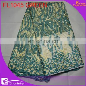 African Fabric Wholesale African Lace Fabrics FL1045 Black thumbnail-3