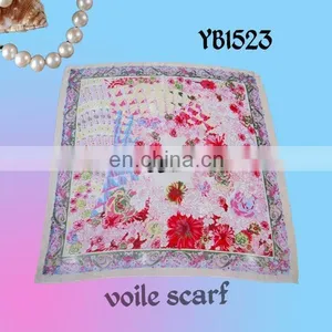 2017 Latest Poly Voile Soft Scarf Fashion Woman New Start Design Factory Make Hot Sell to European thumbnail-2