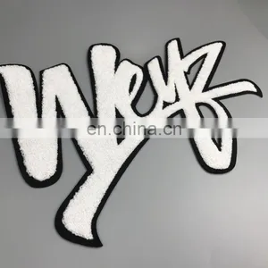 Wholesale Custom 100% Embroidery Chenille Patches For Clothing,towel Embroidered Patch in Letter and Number thumbnail-6