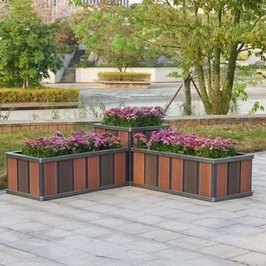 Coffee Shop/restaurant Outdoor Flower Boxes Environmental Protection Decorative Brown thumbnail-1