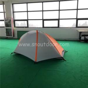 One Man Backpacking Tent Campinggear Double Layer Free Standing Tents thumbnail-1