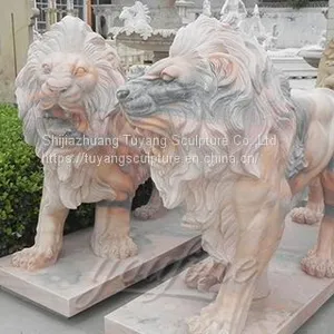 Hot Selling Outdoor Marble Animal Lion Sculpture thumbnail-1