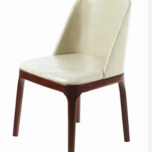 Modern Ash Solid Wood Dining Chair With Velvet Fabric Cushion thumbnail-1