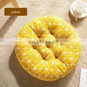 Round Floor Pillow Japanese Tufted Futon Chair Pad Tatami Floor Cushion Yellow Cushion thumbnail-1