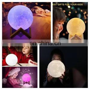 Switch Night Light 16 Colors Home Decoration Creative Gift Rechargeable 3d Print Led Moon Light Lamp Night Light For Kids thumbnail-7