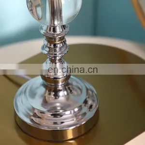 European Modern Design Indoor Decorative Silver Metal Desk Lamp for Bedroom thumbnail-5
