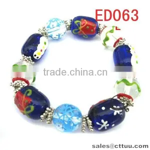 Handmade Christmas Style Glass Bead Bracelet for Europe thumbnail-3