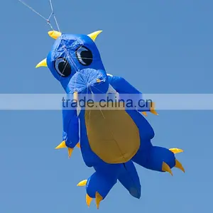 Large Funny Inflatable Blue Dragon Kite for Sale and Playing thumbnail-1