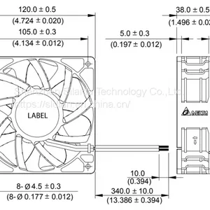 Delta QFR1212GHE High Speed Cooling Fan 120x120x38mm Brushless DC12V 2.7A 7-Blade Fan 12038 thumbnail-5