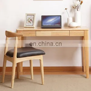 Nordic Learning Furniture Writing Solid Wooden Mini Study Table Simple Small Home Modern Laptop Computer Desk With Storage thumbnail-2