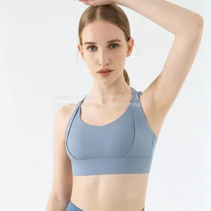 Hot Sale Workout Running Sport Wear Two Piece Set Women Seamless Yoga Leggings High Waisted No Front Seam Yoga Bra thumbnail-1