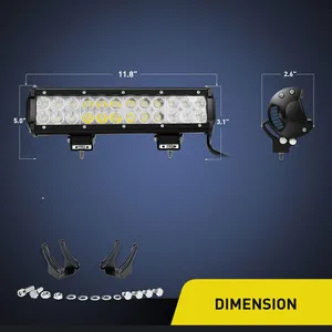 Waterproof Car Double Row 72W Off Road LED Work Light Bar 12inch for Jeep UTV ATV Truck Boat thumbnail-4