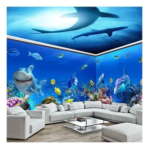 Hot Selling Underwater World Wallpaper 3D Decorative Wall Mural For Bedroom Dropshipping thumbnail-1