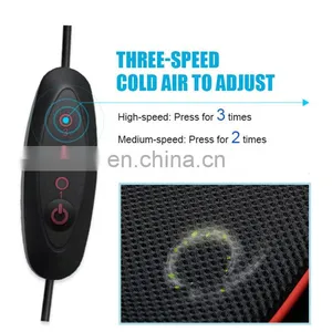 ODM OEM Logo Custom Office Vehicle Dual Use Blue Color Thick 4 Fans USB Plug Power Supply Full Set Car Seat Cushion Mat thumbnail-3