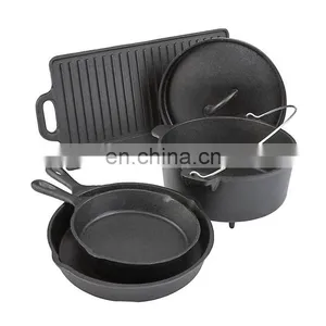 Non Stick Camping Cookware 5qt 3 Leg Cast Iron Dutch Oven thumbnail-2