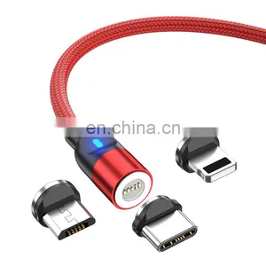 Wholesale 3PIN 1M 2M Fast Charging Micro Type C Data Magnetic 3 In 1 Usb Charging Cable Data Cable thumbnail-1