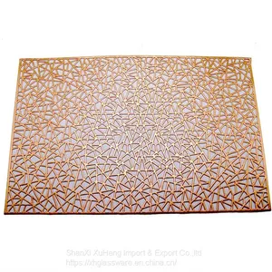 Rectangle PVC Hollow Decorative Mat Thermal Insulation Non-slip Dining Table Creative Western Placemat thumbnail-2